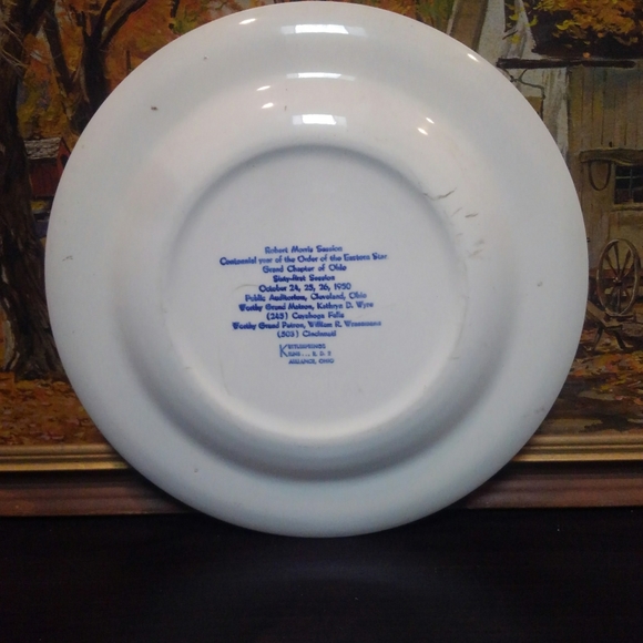 Vtg 1950 💎 Masonic 50s Plate ⭐ Order of the Eastern Star ✨ Freemason Antique - Picture 4 of 9